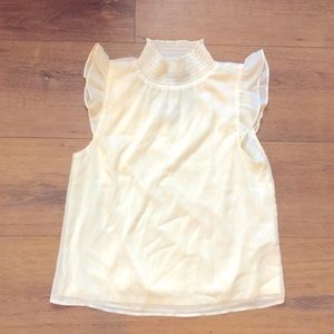 Banana Republic White Sleeveless Blouse
